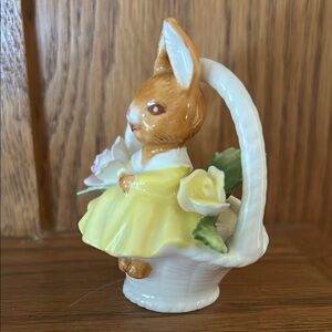 Royal Crown Ceramic Bunny with Yellow Dress